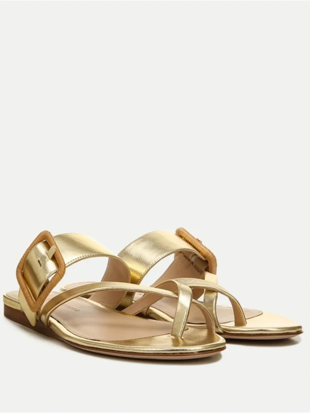 Veronica Beard Salva Metallic Gold Crisscross Sandal Size 10